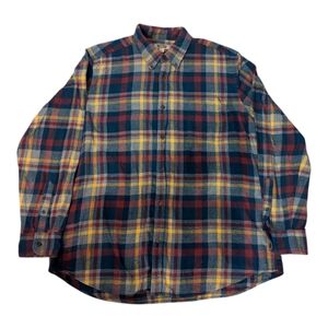The Foundry Supply Co Plaid Cotton Flannel LS Button Down Collar Shirt Men's XLT